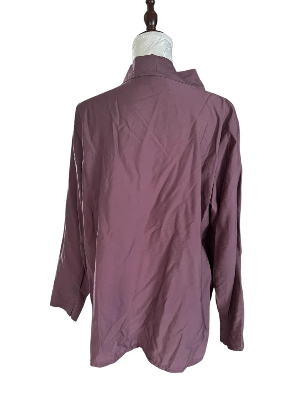 Relaxed Draped Collar Blouse Jacket - Mauve